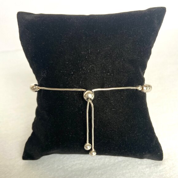 Dyadema Sterling Silver 925 Italy 6MM Beaded Ball Bracelet Adjustable Bolo Clasp - Picture 11 of 16